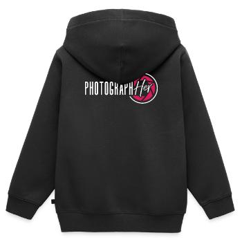 Photographer Photograph Cameraman Photo Shoot - Kinder Premium Organic Zip Hoodie - Schwarz - Hinten - AI Model Kid Male (0cm)