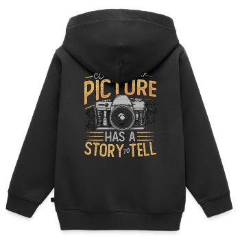 Photographer Because Every Picture Has Cameraman - Kinder Premium Organic Zip Hoodie - Schwarz - Hinten - AI Model Kid Male (0cm)