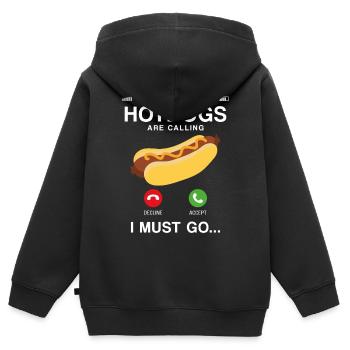 Hot Dog Adult Phone Display Hot - Kinder Premium Organic Zip Hoodie - Schwarz - Hinten - AI Model Kid Male (0cm)