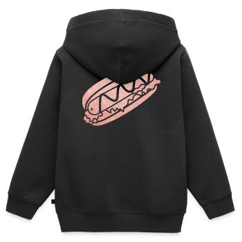 Hot Dog Adult Pink Diamonds - Kinder Premium Organic Zip Hoodie - Schwarz - Hinten - AI Model Kid Male (0cm)