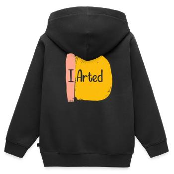 Humorvolles Malen Und Furz-humor - Kinder Premium Organic Zip Hoodie - Schwarz - Hinten - AI Model Kid Male (0cm)