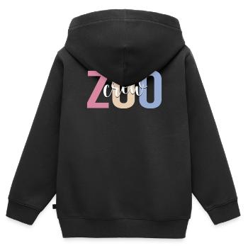 Zoowärter Zoohandlung - Kinder Premium Organic Zip Hoodie - Schwarz - Hinten - AI Model Kid Male (0cm)