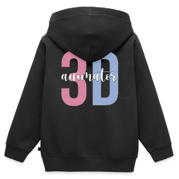 Animation Grafiker - Kinder Premium Organic Zip Hoodie - Schwarz - Hinten - AI Model Kid Male (0cm)