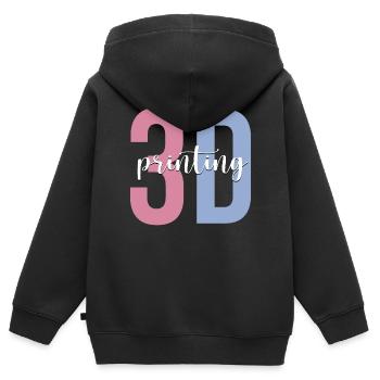 3D-Drucker-Maschine - Kinder Premium Organic Zip Hoodie - Schwarz - Hinten - AI Model Kid Male (0cm)