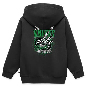 Knife Thrower Knife Throw - Kids Premium Organic Zip-up Hoodie - black - Back - AI Model Kid Male (0cm)