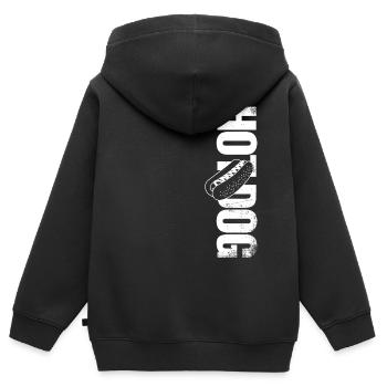 Hot Dog Adult Hot Dog - Kinder Premium Organic Zip Hoodie - Schwarz - Hinten - AI Model Kid Male (0cm)