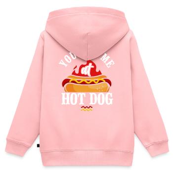 Hot Dog Adult Girl You Had Me At - Kinder Premium Organic Zip Hoodie - Rosa - Hinten - AI Model Kid Female (0cm)