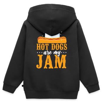 Hot Dog Adult Girl Hot Dogs Are My - Kinder Premium Organic Zip Hoodie - Schwarz - Hinten - AI Model Kid Male (0cm)
