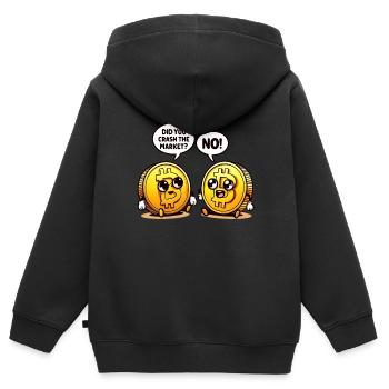 Lustiges Bitcoin-markt-crash-design - Kinder Premium Organic Zip Hoodie - Schwarz - Hinten - AI Model Kid Male (0cm)