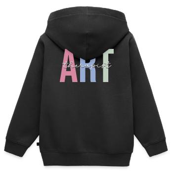 Professeur d’art en art-thérapie - Sweat Premium à capuche zippé enfant bio - noir - Dos - AI Model Kid Male (0cm)