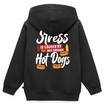 Le stress des adultes est causé par - Sweat Premium à capuche zippé enfant bio - noir - Dos - AI Model Kid Male (0cm)