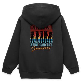 Semelle de danse en ligne à l’âme Le voyage d’un danseur en ligne - Sweat Premium à capuche zippé enfant bio - noir - Dos - AI Model Kid Male (0cm)