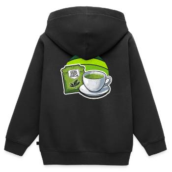 Hot Tea Earl Grey Girlie Coffee Lover Hot Drinks - Kinder Premium Organic Zip Hoodie - Schwarz - Hinten - AI Model Kid Male (0cm)