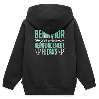 Le comportement psychologique à l’école va là où le psychothérapeute va - Sweat Premium à capuche zippé enfant bio - noir - Dos - AI Model Kid Male (0cm)
