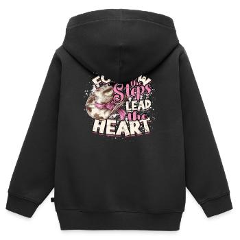 Line Dance Follow The Steps Lead The Heart - Kinder Premium Organic Zip Hoodie - Schwarz - Hinten - AI Model Kid Male (0cm)
