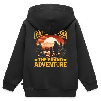 La paternité : la grande aventure - Sweat Premium à capuche zippé enfant bio - noir - Dos - AI Model Kid Male (0cm)