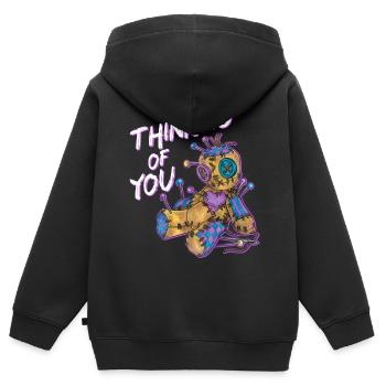 Coole Voodoo Puppe mit Nadeln Goth Gothic Zauber - Kinder Premium Organic Zip Hoodie - Schwarz - Hinten - AI Model Kid Male (0cm)