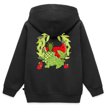 Sommer Sommerzeit Obst Frucht Früchte Vegetarisch - Kinder Premium Organic Zip Hoodie - Schwarz - Hinten - AI Model Kid Male (0cm)