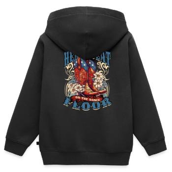 Line Dance Heartbeat On The Dance Floor - Kids Premium Organic Zip-up Hoodie - black - Back - AI Model Kid Male (0cm)