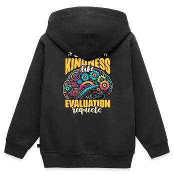 School Psych Spread Kindness Like Psychotherapist - Kids Premium Organic Zip-up Hoodie - black - Back - AI Model Kid Male (0cm)