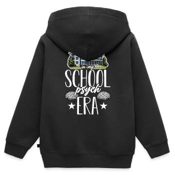 School Psych In My School Psych Psychology Teacher - Kids Premium Organic Zip-up Hoodie - black - Back - AI Model Kid Male (0cm)