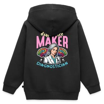 School Psych Difference Maker School Counselor - Kids Premium Organic Zip-up Hoodie - black - Back - AI Model Kid Male (0cm)