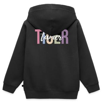 Zirkus Tiger Zirkus Tigerliebhaber Lustiger Zirkus - Kinder Premium Organic Zip Hoodie - Schwarz - Hinten - AI Model Kid Male (0cm)