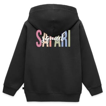 Safari-Liebhaber Zoo-Safari - Kinder Premium Organic Zip Hoodie - Schwarz - Hinten - AI Model Kid Male (0cm)