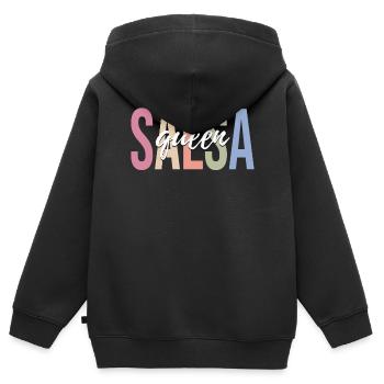 Danseur de salsa Danse salsa - Sweat Premium à capuche zippé enfant bio - noir - Dos - AI Model Kid Male (0cm)