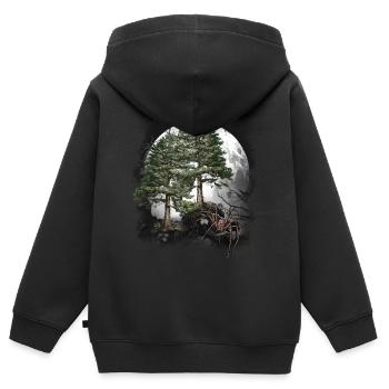 Halloween Spinne Spinnen Waldbewohner - Kinder Premium Organic Zip Hoodie - Schwarz - Hinten - AI Model Kid Male (0cm)