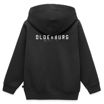 Oldenburg Ma ville - Sweat Premium à capuche zippé enfant bio - noir - Dos - AI Model Kid Male (0cm)