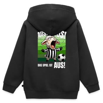 Fußball Fußballspieler Schiri Fußballplatz Lustig - Kinder Premium Organic Zip Hoodie - Schwarz - Hinten - AI Model Kid Male (0cm)