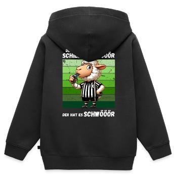 Fußball Elfmeter Fußballspieler Schiri Lustig - Kinder Premium Organic Zip Hoodie - Schwarz - Hinten - AI Model Kid Male (0cm)