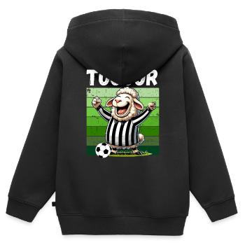 Fußball Fußballfan Schiri Elfmeter Fußballplatz - Kinder Premium Organic Zip Hoodie - Schwarz - Hinten - AI Model Kid Male (0cm)