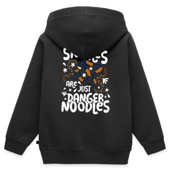 Les serpents ne sont que des nouilles de danger Les serpents sont un danger n - Sweat Premium à capuche zippé enfant bio - noir - Dos - AI Model Kid Male (0cm)