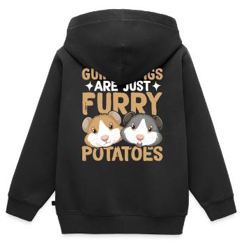 Meerschweinchen sind einfach pelzige Kartoffeln Me - Kinder Premium Organic Zip Hoodie - Schwarz - Hinten - AI Model Kid Male (0cm)