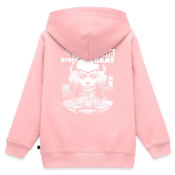 Electro Cyber Beat: Futuristisches Musik T-Shirt - Kinder Premium Organic Zip Hoodie - Rosa - Hinten - AI Model Kid Female (0cm)