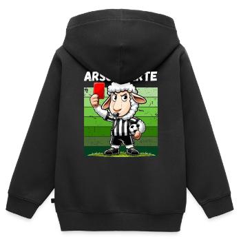 Fußball Fußballfan Finale Rote Karte Foul Lustig - Kinder Premium Organic Zip Hoodie - Schwarz - Hinten - AI Model Kid Male (0cm)