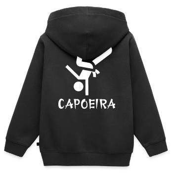 Capoeira - Sweat Premium à capuche zippé enfant bio - noir - Dos - AI Model Kid Male (0cm)