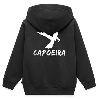 Capoeira - Sweat Premium à capuche zippé enfant bio - noir - Dos - AI Model Kid Male (0cm)