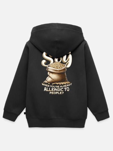 Sojaallergie Who Needs Soy - Kinder Premium Organic Zip Hoodie - Schwarz