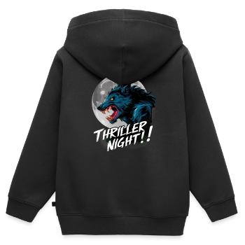 Thriller Nacht der Werwölfe und Mondscheinheulen - Kinder Premium Organic Zip Hoodie - Schwarz - Hinten - AI Model Kid Male (0cm)