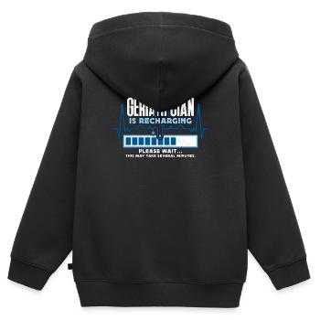 Geriatric Nurse Geriatrician Is Recharging Nursing - Kids Premium Organic Zip-up Hoodie - black - Back - AI Model Kid Male (0cm)