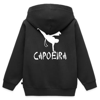 Capoeira - Sweat Premium à capuche zippé enfant bio - noir - Dos - AI Model Kid Male (0cm)