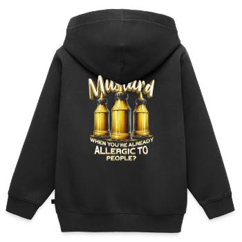 Allergie à la moutarde Qui a besoin de moutarde - Sweat Premium à capuche zippé enfant bio - noir - Dos - AI Model Kid Male (0cm)