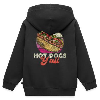 Hot Dog Adult Girl Vintage Hot - Kinder Premium Organic Zip Hoodie - Schwarz - Hinten - AI Model Kid Male (0cm)