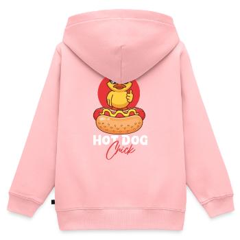 Hot Dog Adult Chicken Girl Hot Dog - Kinder Premium Organic Zip Hoodie - Rosa - Hinten - AI Model Kid Female (0cm)