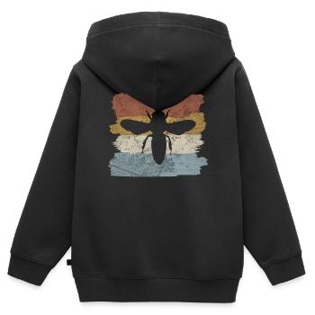 Hobby Beekeeper Retro Stripe Design - Sweat Premium à capuche zippé enfant bio - noir - Dos - AI Model Kid Male (0cm)