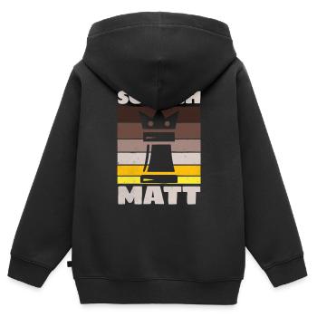 Chess Mate Viking Jeu d’échecs en plein air - Sweat Premium à capuche zippé enfant bio - noir - Dos - AI Model Kid Male (0cm)