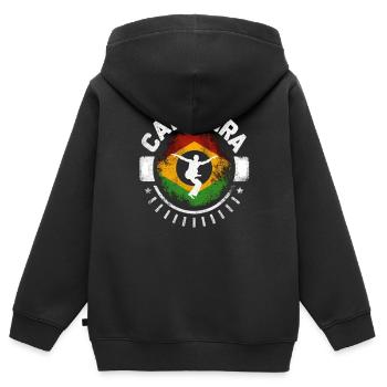 Capoeira - Sweat Premium à capuche zippé enfant bio - noir - Dos - AI Model Kid Male (0cm)